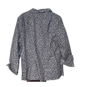 Croft & Barrow Button Down Shirt Womens XL Black White Cotton Paisley